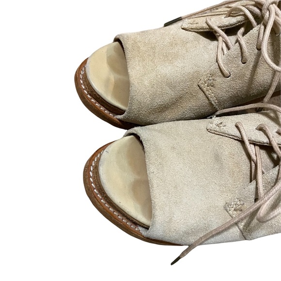 Rag & Bone Sunderland Suede Peep Toe Wedge Bootie - Picture 8 of 13